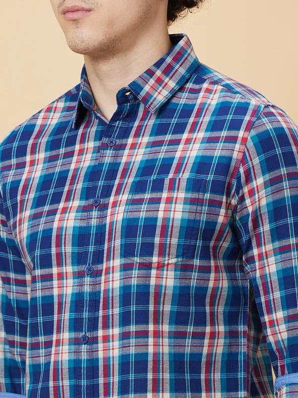 Being Human Mens-Top Shirts Blue Red